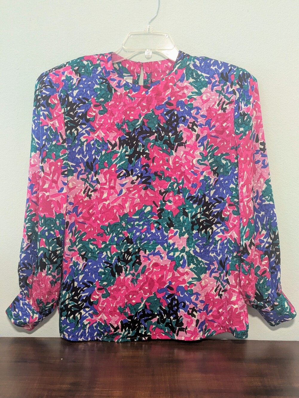 Vintage Doncaster 100% Silk Abstract Floral Blouse M